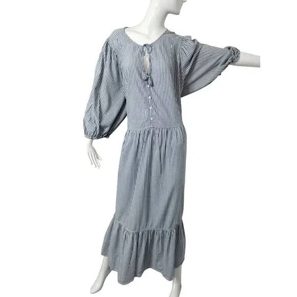 Old Navy Womens Size 4X Striped All Day Maxi Swing Boho Cottagecore Dress Plus - Picture 9 of 12